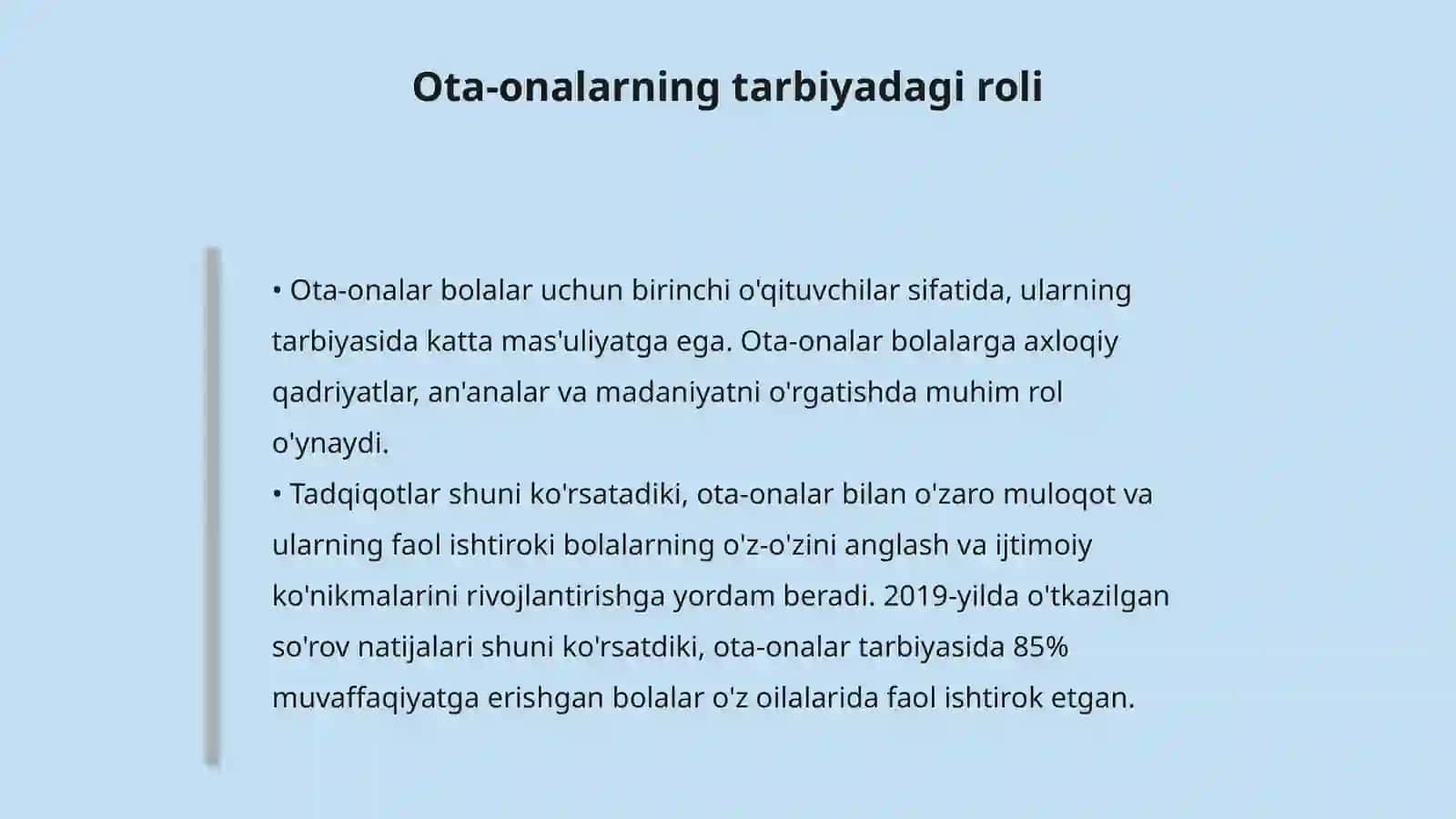 Xalq pedagogikasida oila ota onalar va bolalar muomollari 4