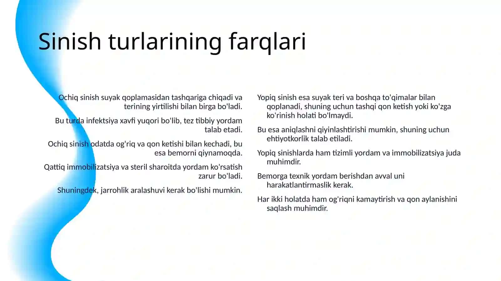 SUYAK SINISHIDA SHIFORGACHA BO'LGAN BIRINCHI YORDAM 4