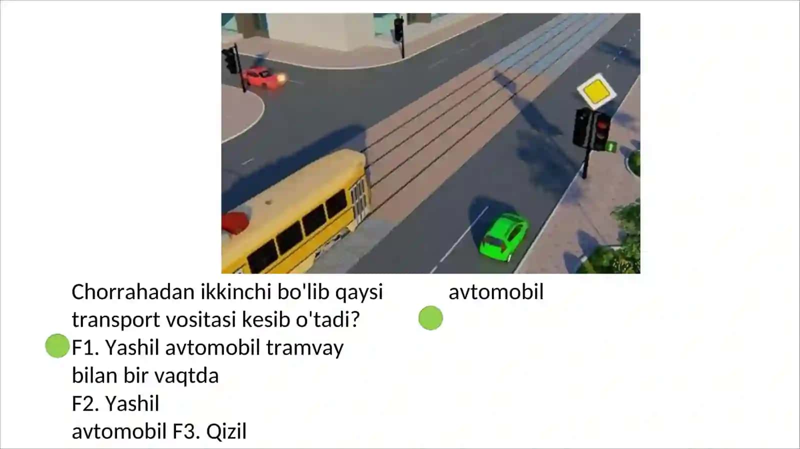 YO'L HARAKATI QOIDALARI TEST 4
