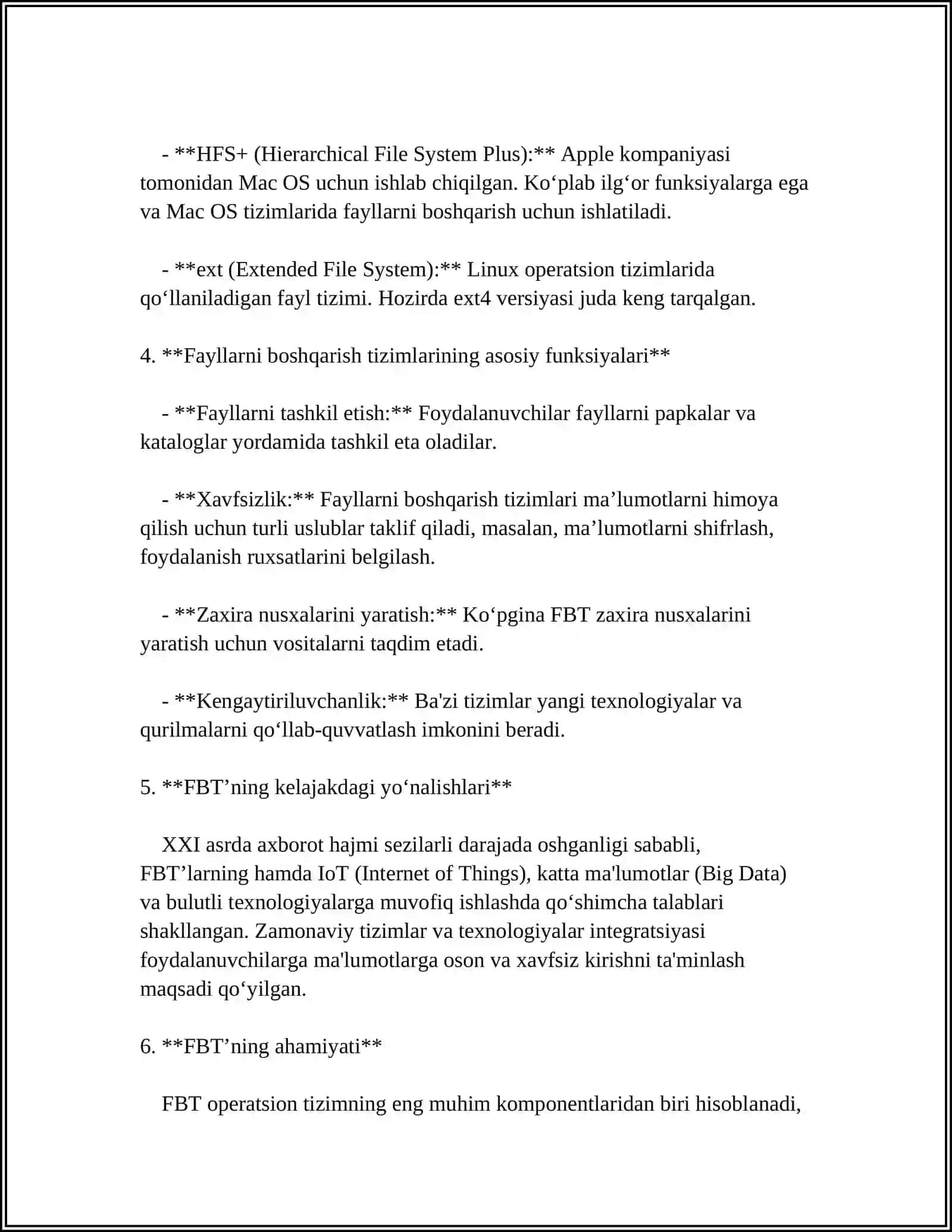 Toshkent Axborot Texnologiyalari Universiteti Referat 4