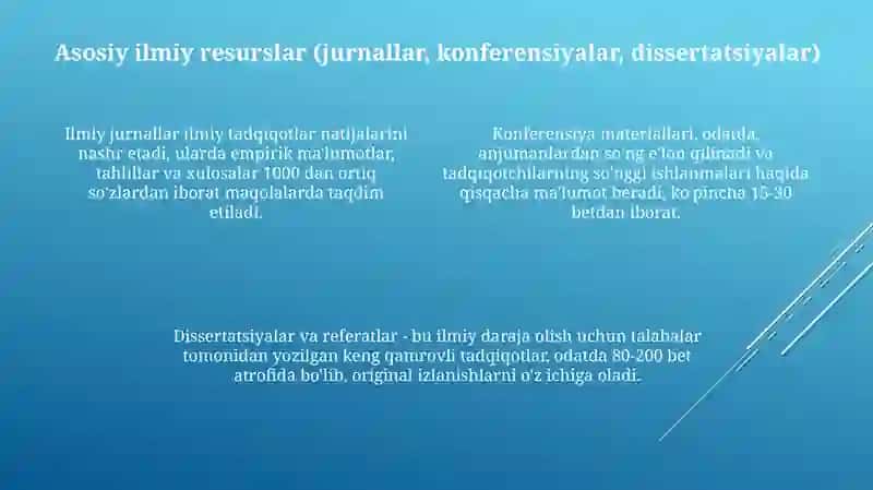Internetdagi axborot resurslarining turlari (ilmiy va oʻquv resurslari) 4