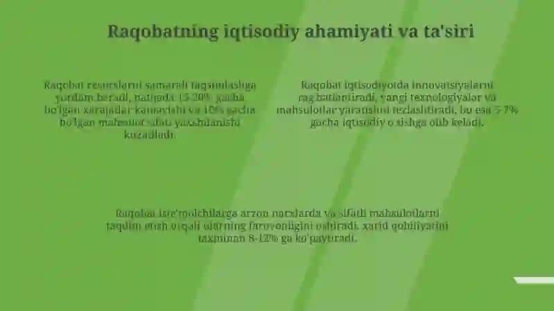 Raqobatning mohiyati, shakllari va usullari 4