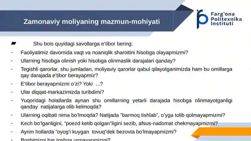 Zamonaviy moliya 4