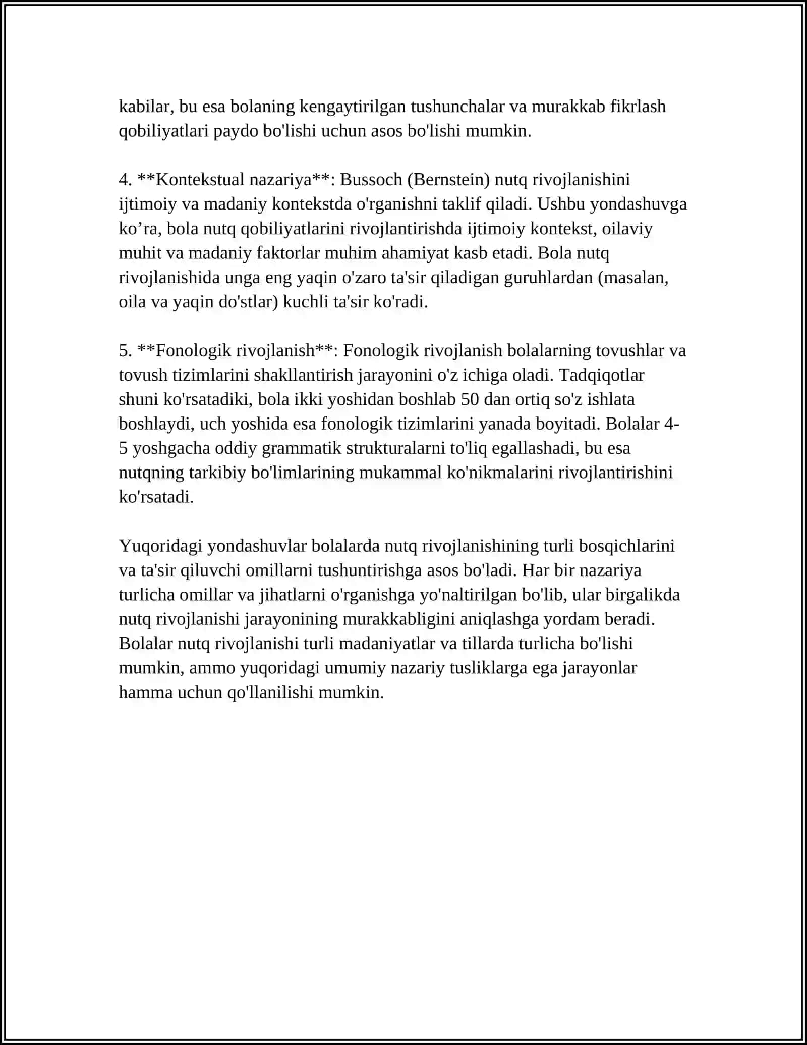 TA’LIM JARAYONIDA ALOHIDA YORDAMGA MUHTOJ BOLALAR NUTQINI RIVOJLANTIRISHNING NAZARIY-METODOLOGIK ASOSLARI 4
