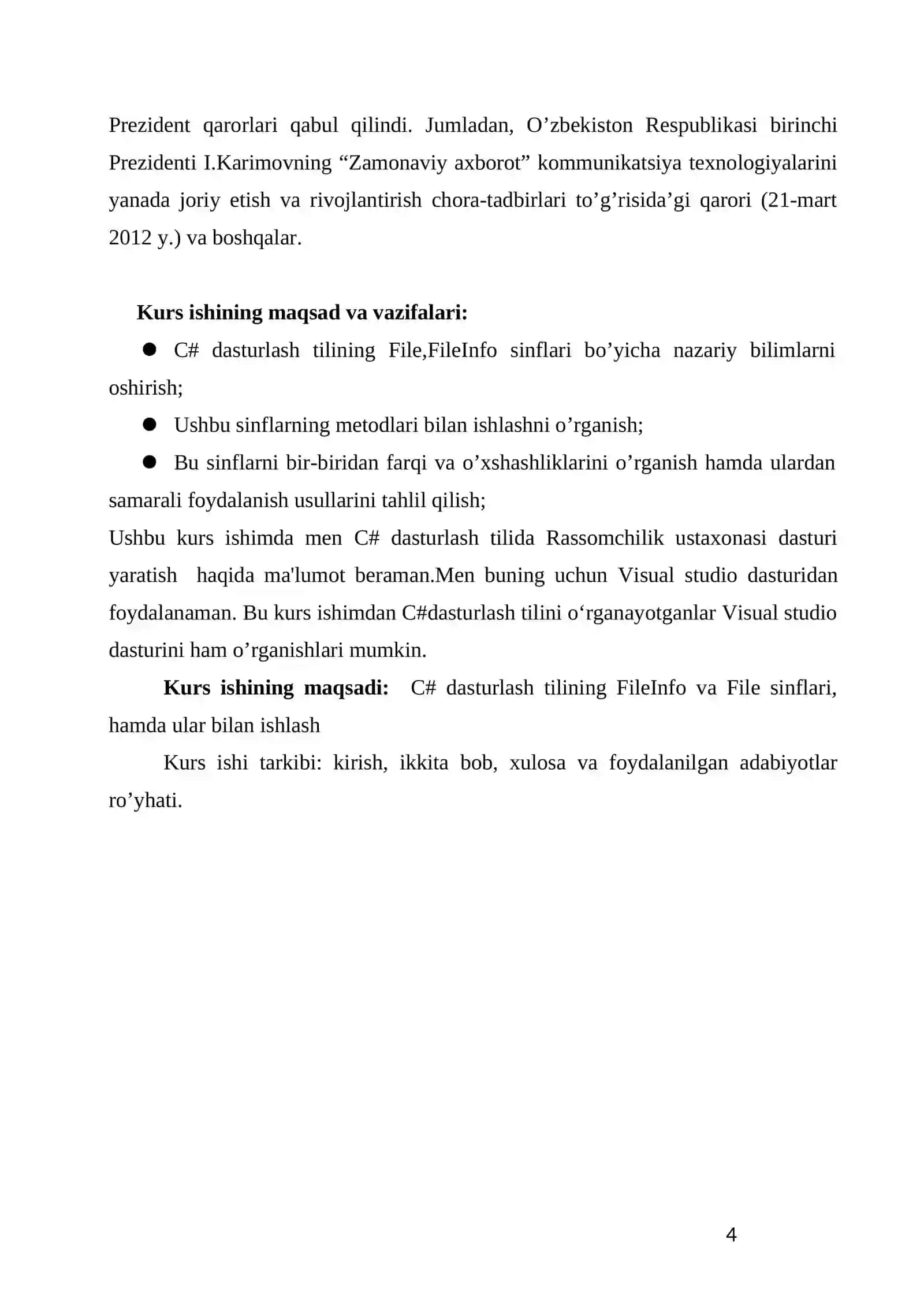 Dasturlash asoslari - C# dasturlash tilining FileInfo va File sinflari, hamda ular bilan ishlash 4