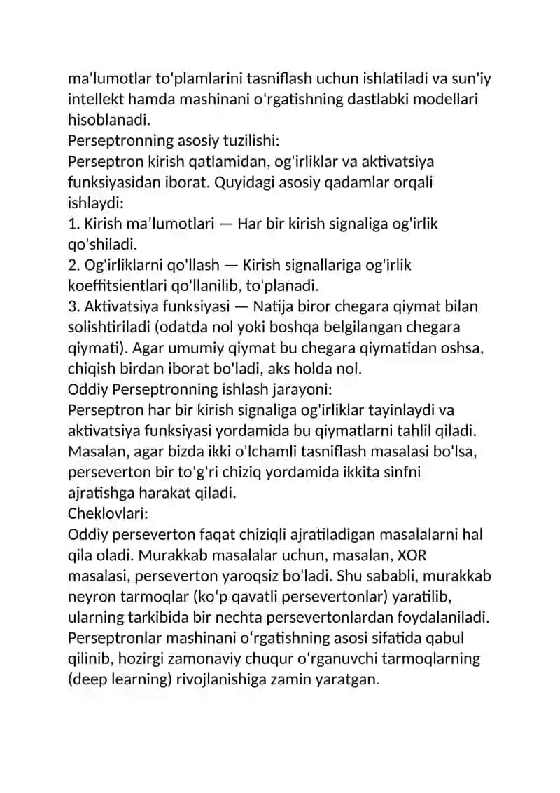 Neyron tarmoqlar 4