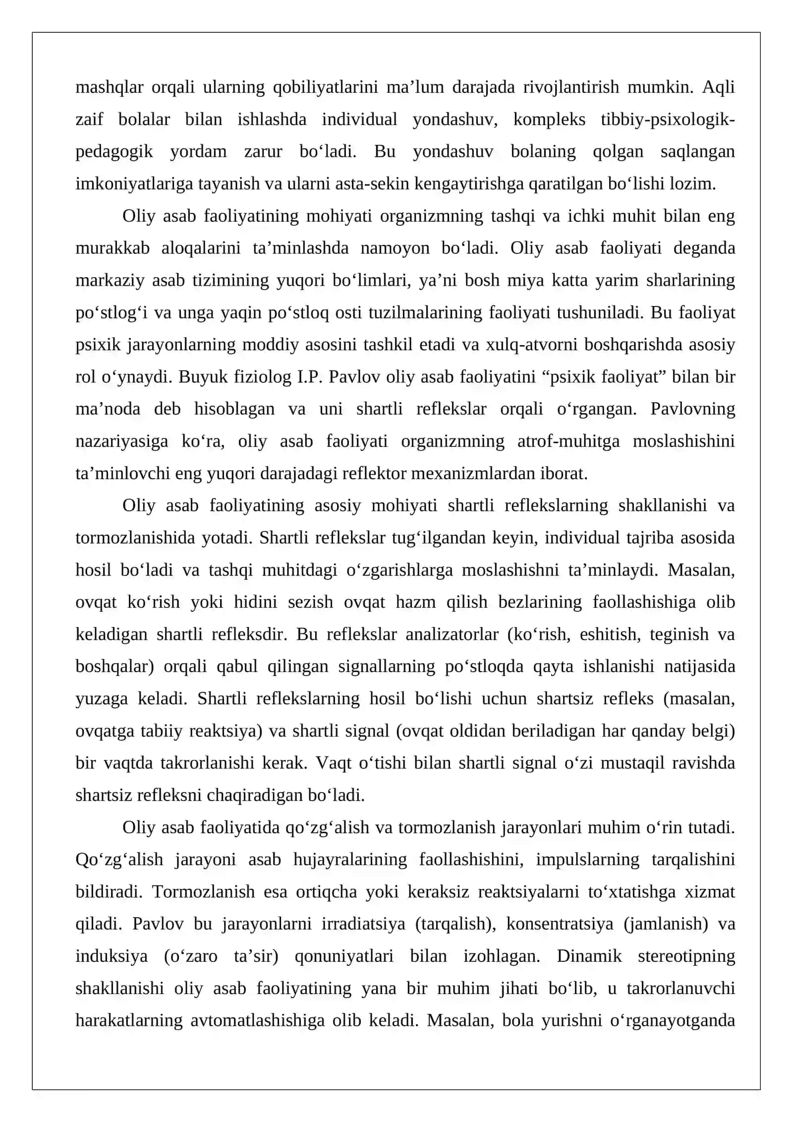 Aqli zaif bolalar oliy asab faoliyatining xususiyatlari 4