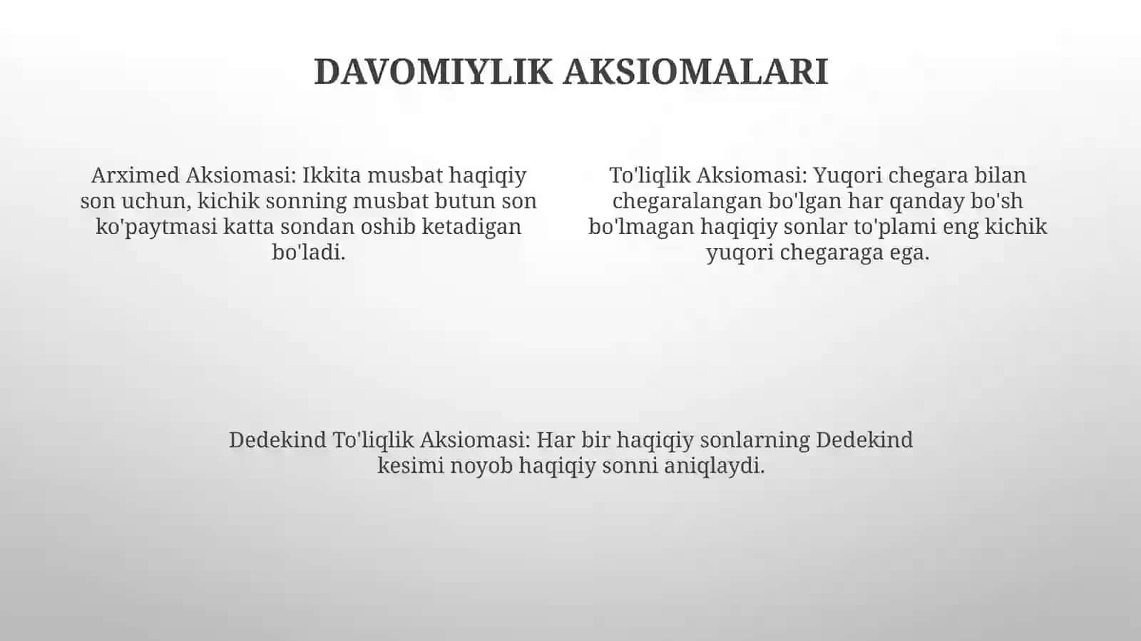 Veylning Aksioma Sistemasi 4