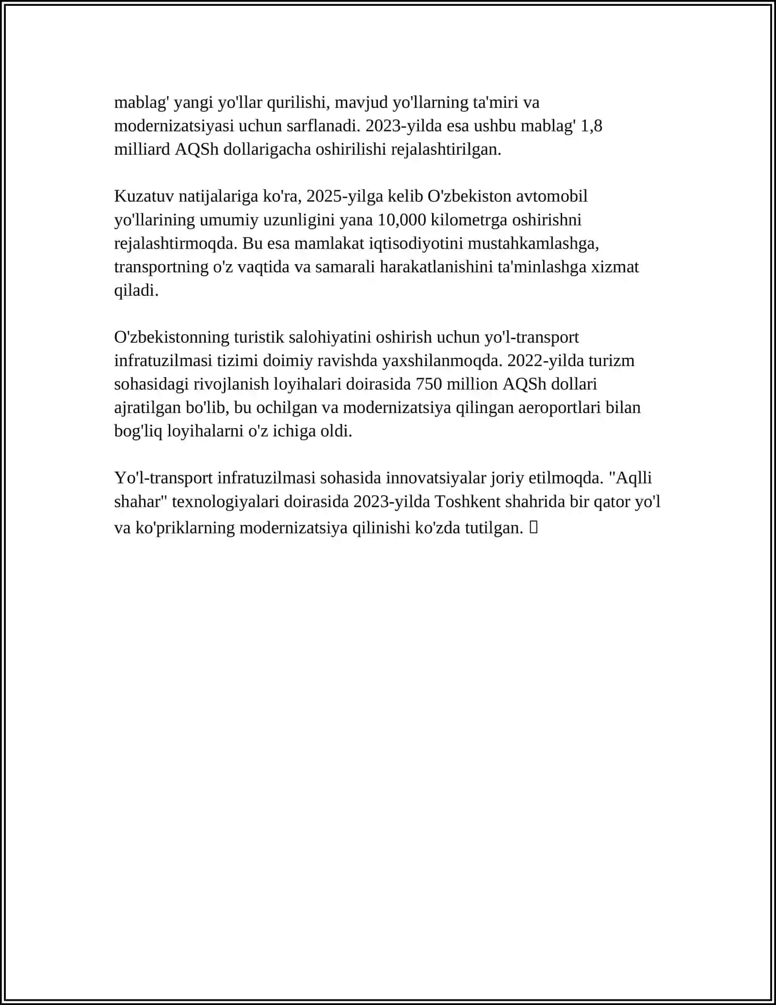 Yo'l-transport infratuzilmasi 4
