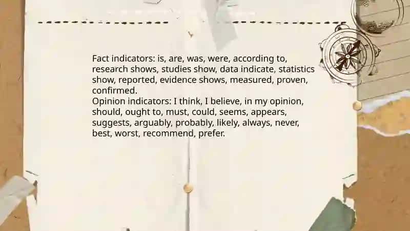 Extinguishing fact from opinion 4