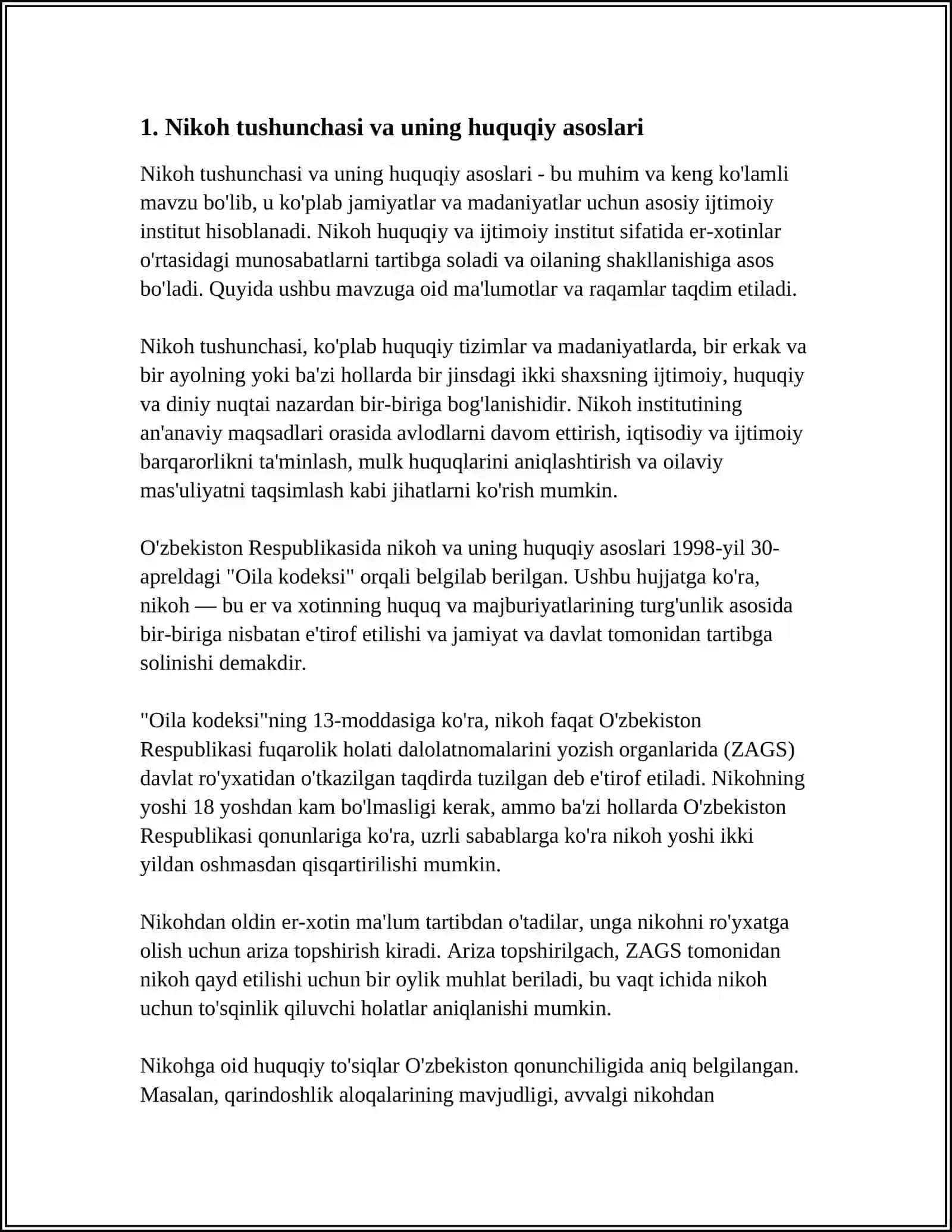 ISLOM HUQUQSHUNOSLIGIDA NIKOH OILA TALOQ IDDA ZIHOR TUSHUNCHALARI 4