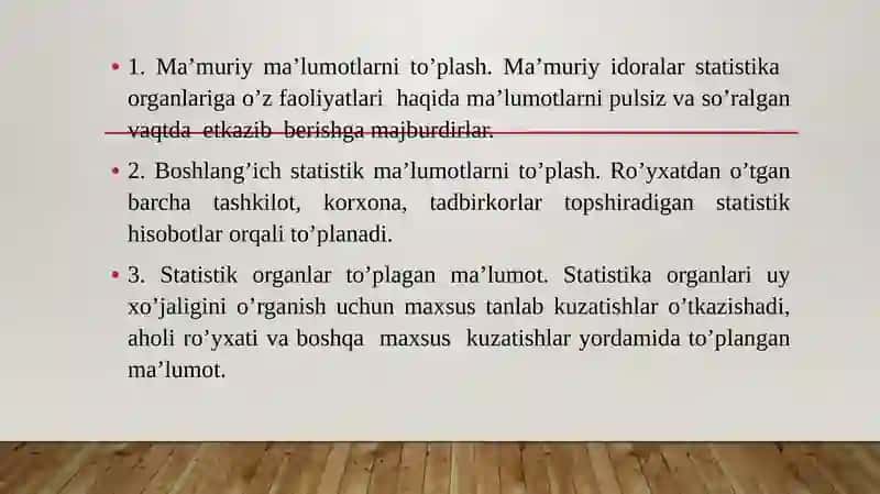 EKONOMETRIK MODELLARNING AXBOROT TA’MINOTI VA STАTISTIKANING ASOSIY TUSHUNCHALARI 4