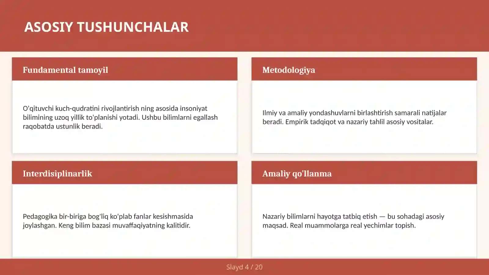 O'qituvchi kuch-qudratini rivojlantirish 4