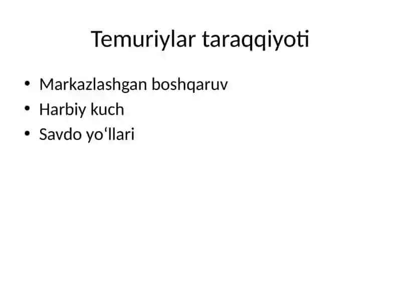 Usmoniylar va Temuriylar 4