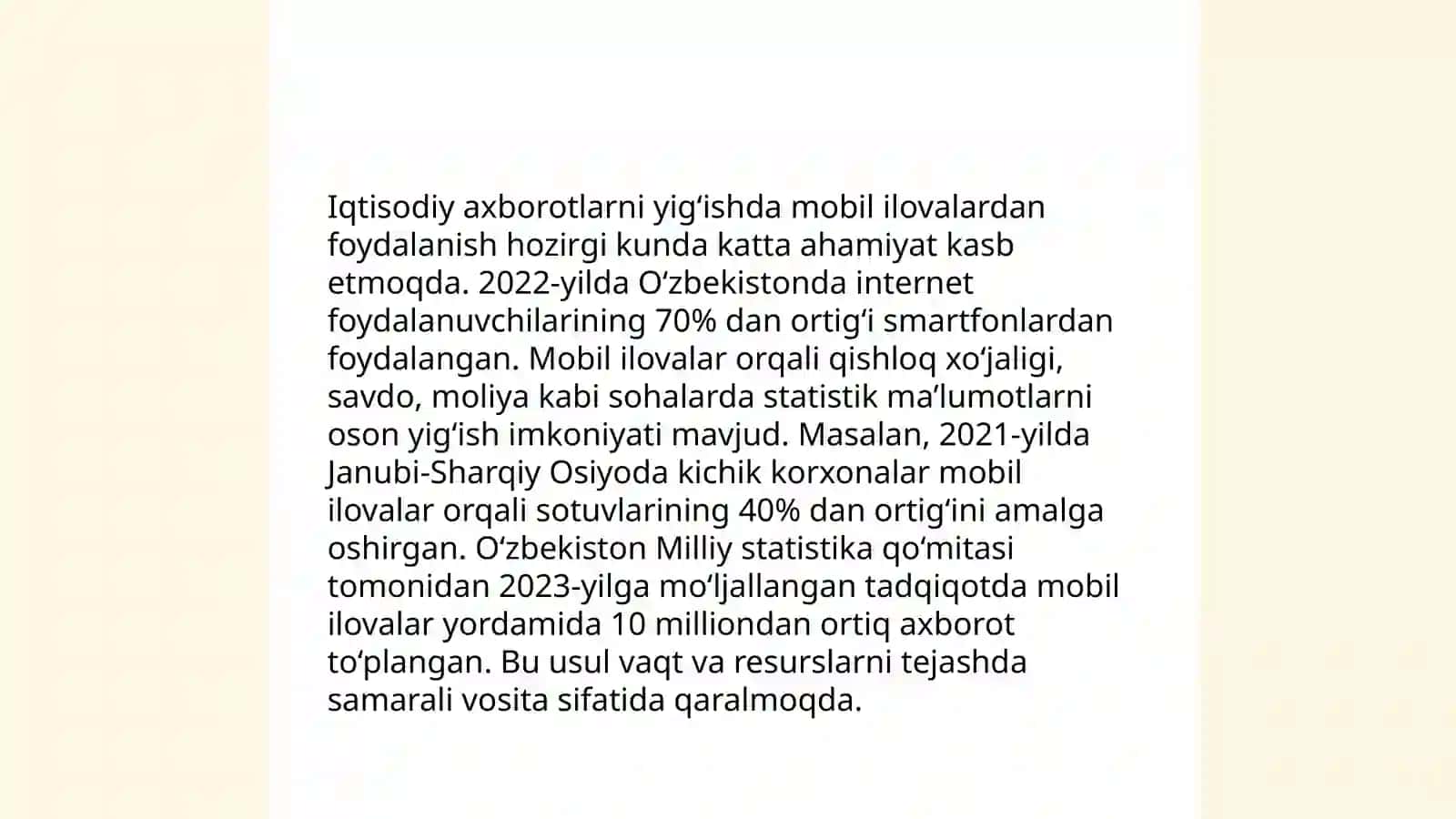 Mobil ilovalar iqtisodiy axborotlarni tahlil qilishda muhim ahamiyatga ega 4