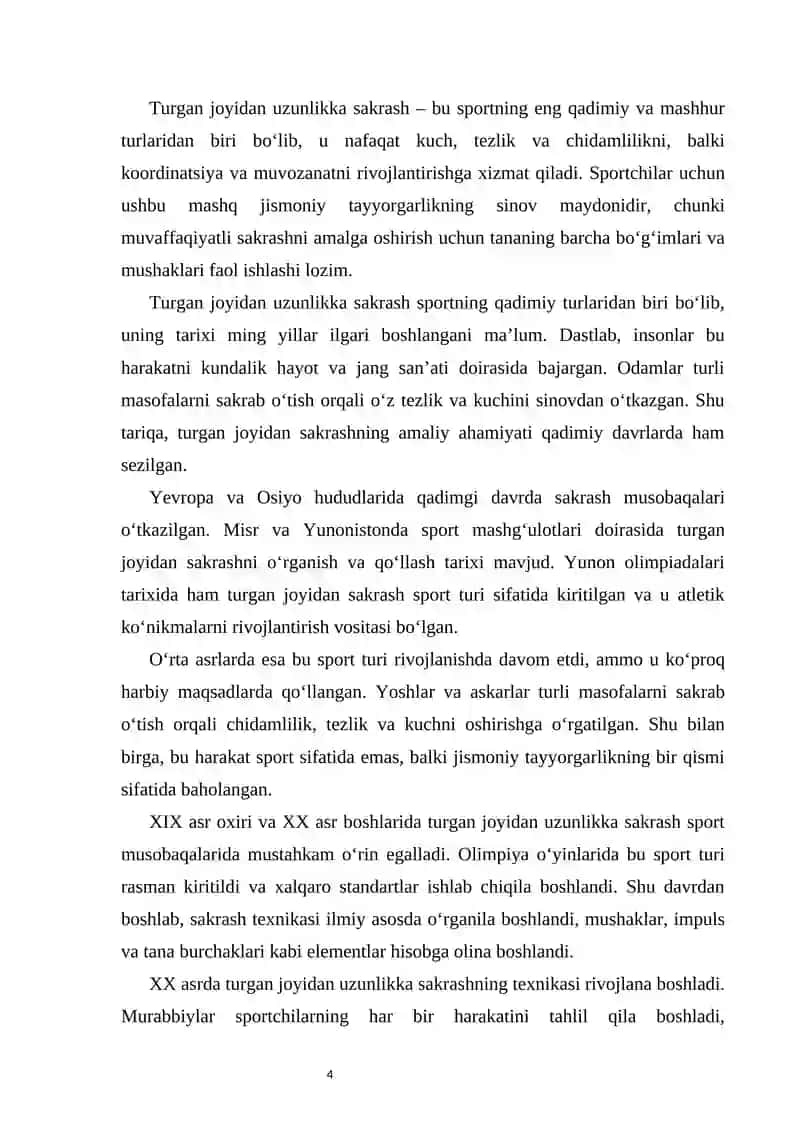 Turgan joyidan uzunlikka sakrash texnikasi 4