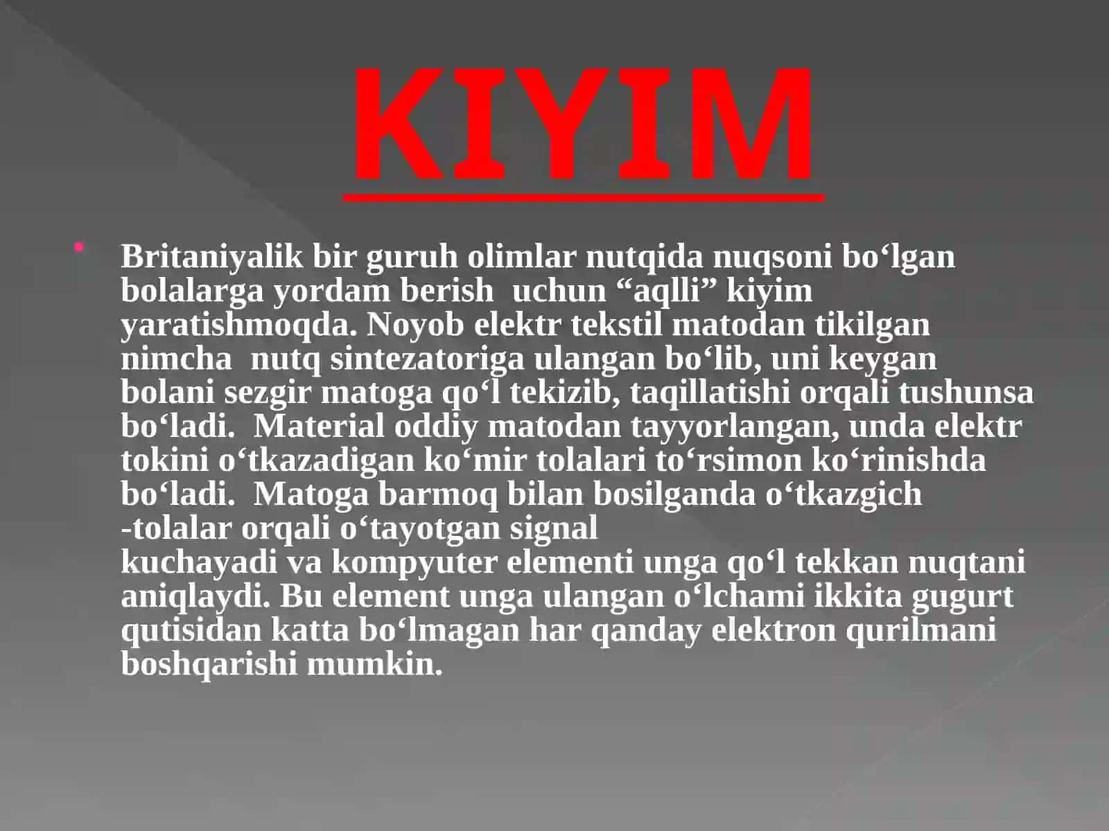Kiyim va ichimlik suvi savodxonligi 4