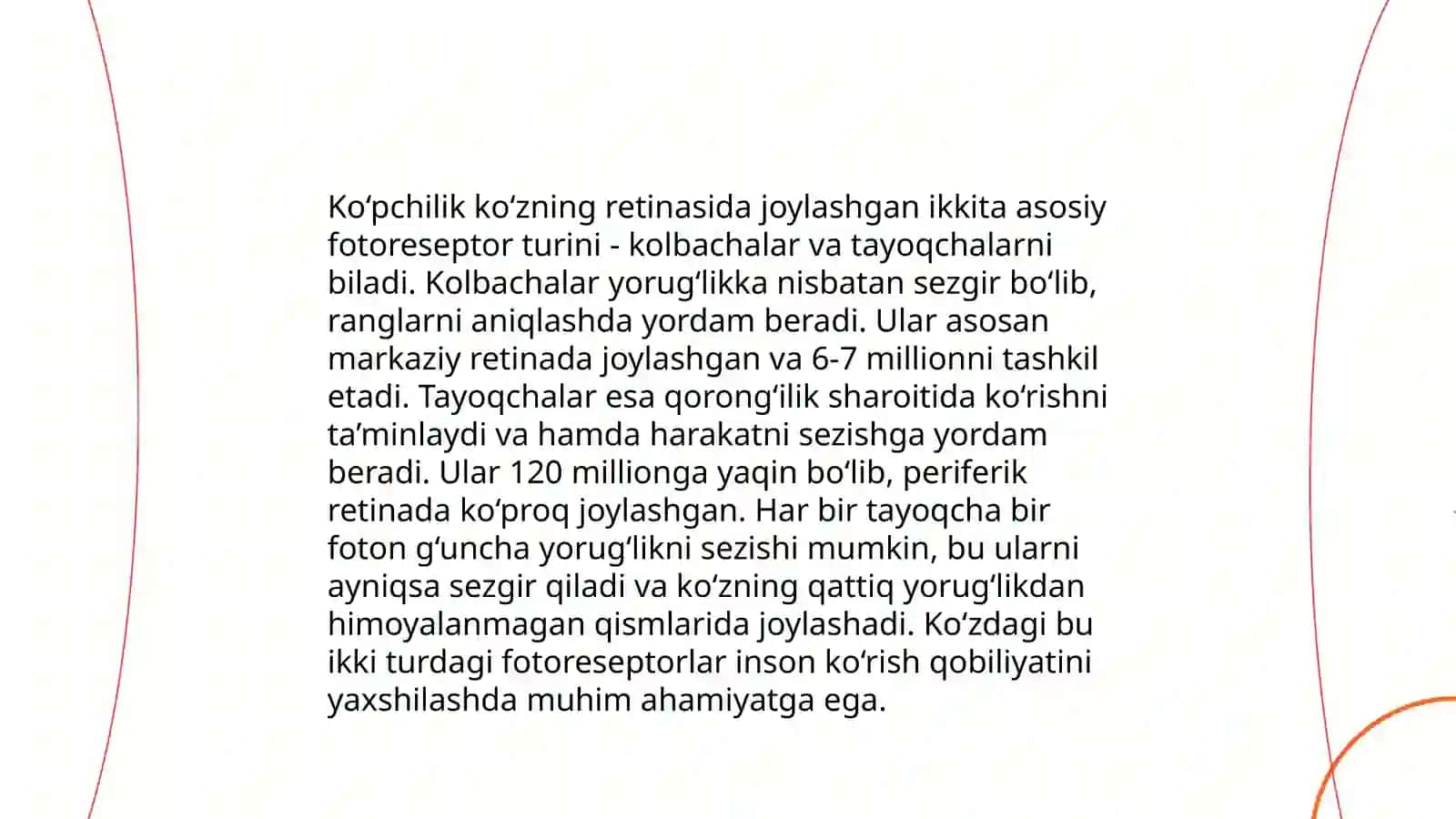Fotoretsepsiya hujayralarining tuzilishi 4