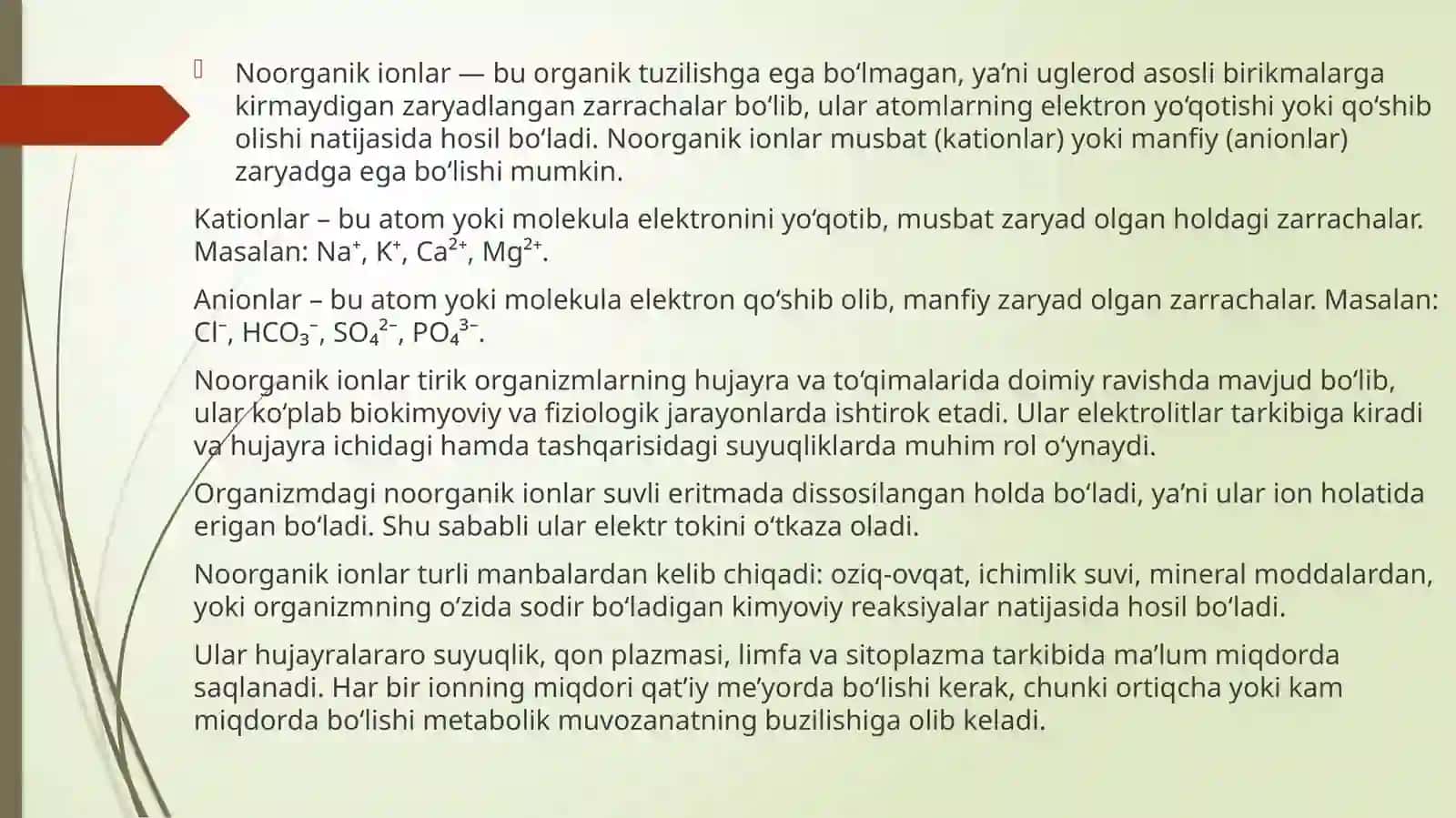 Noorganik ionlar,ularning funksiyalari 4