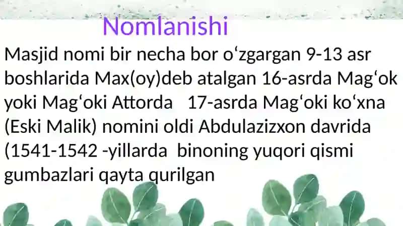 Magʻoki Attormasjidi 4