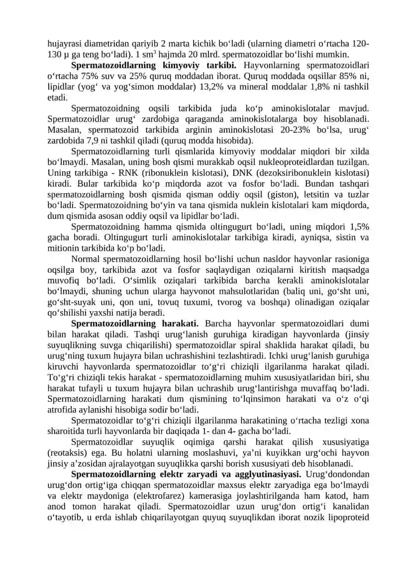 ERKAK NASLLI HAYVONDAN OLINGAN SPERMA (URUG‘) SIFATINI MAKROSKOPIK BAHOLASH 4