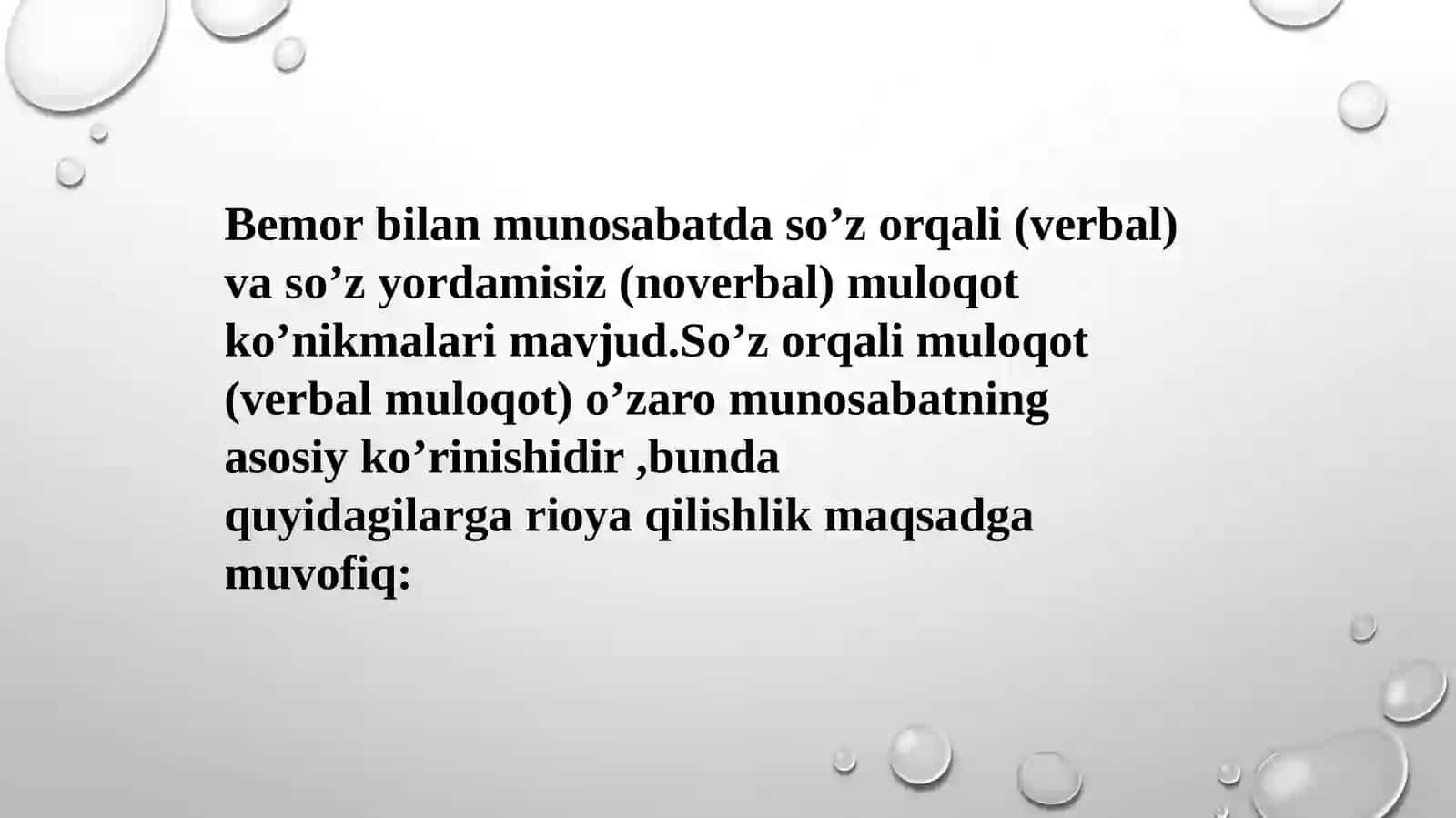 Patsient bilan verbal va no verbal muloqot ko'nikmalari 4