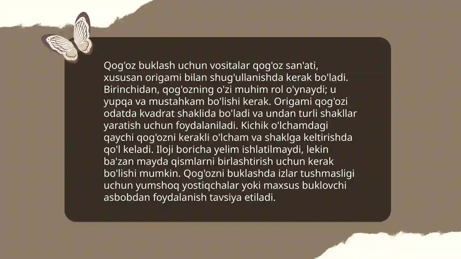 Qogʻozni murakkab usulda buklab maketlar yasash bosqichlari 4