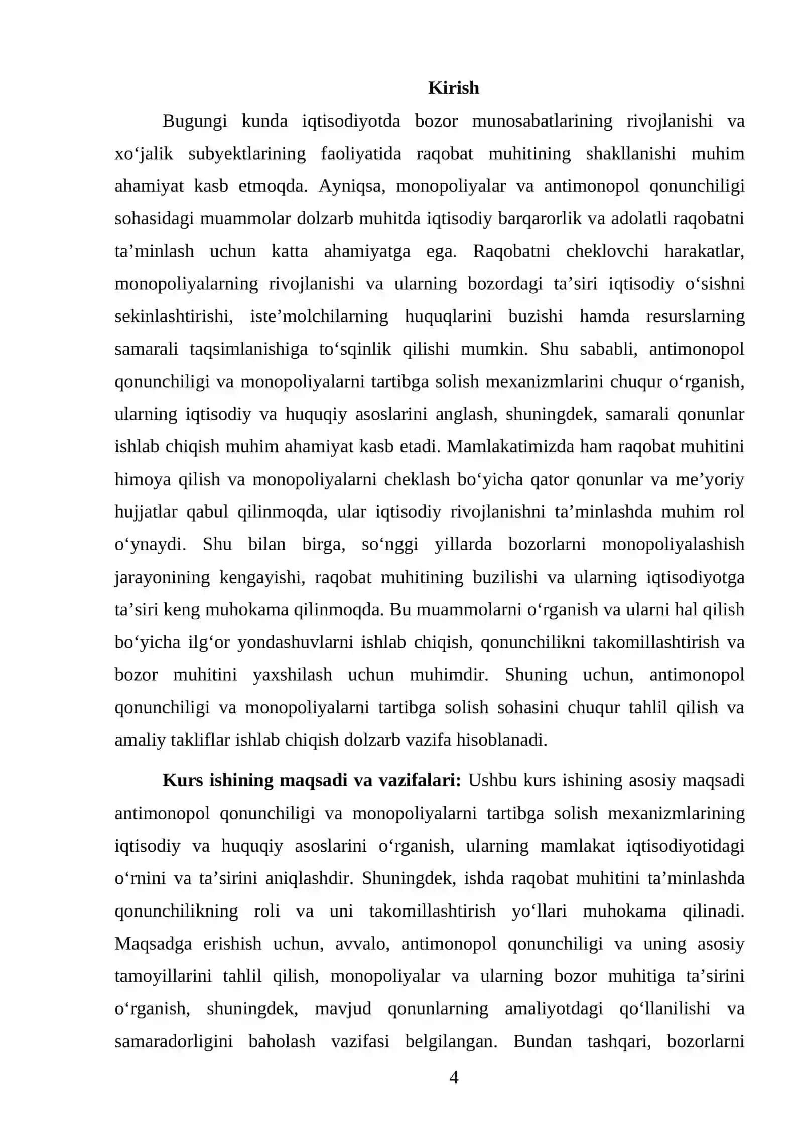 Antimonopol qonunchilik va monopoliyalarni tartibga solish 4