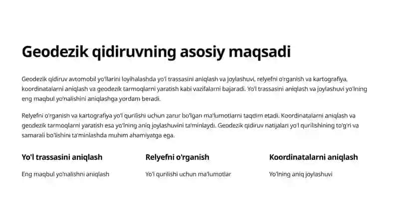 Avtomobil yo'llarini loyihalashda qidiruv ishlari 4