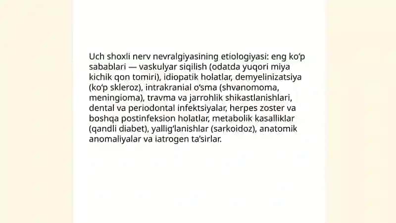 Uch shoxli nerv nevralgiyasi.Osh taktikasi 4