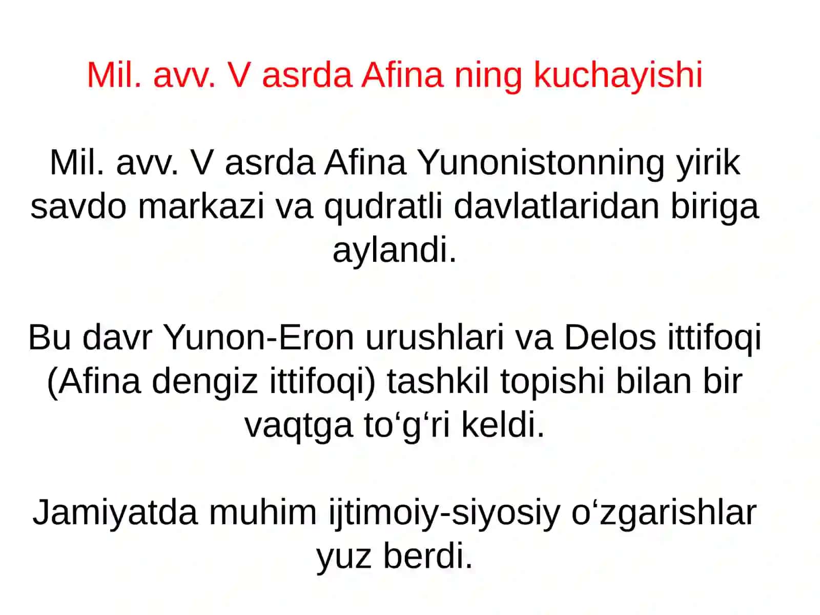 MIL. AV. V-IV ASRLARDA YUNONISTON. POLIS TIZIMINING INQIROZI 4