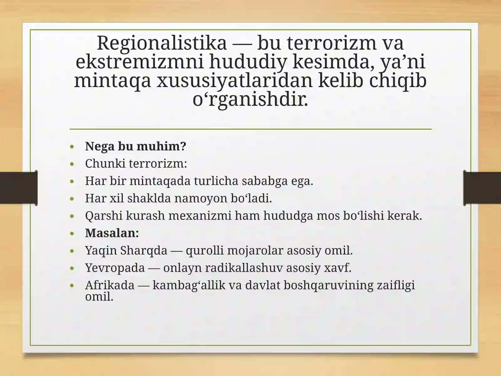XALQARO TERRORIZM VA EKSTREMIZMREGIONALISTIKASI 4