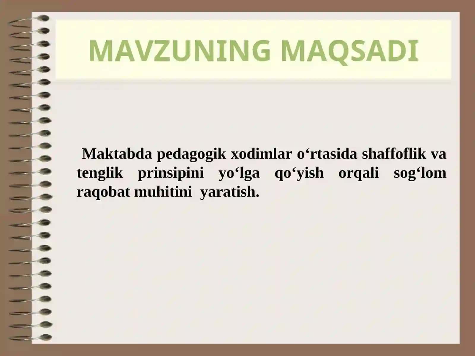 Maktabda pedagogik xodimlar o‘rtasida sog‘lom raqobat muhitini yaratish 4