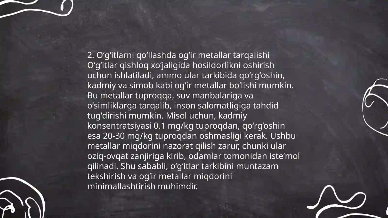 Ogʻir metallar bilan ifloslangan tuproqning oʻsimlikka taʼsiri 4