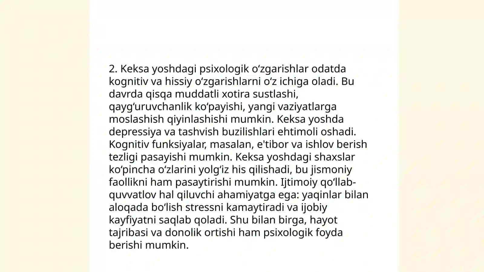 Psixogerontologiya deganda nimani tushunasiz 4