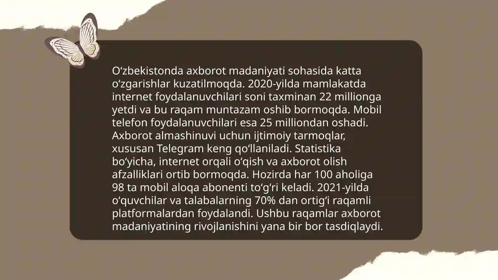 Oʻzbekistonda axborot xavfsizligining maʼnaviy va xuquqiy asoslari 4