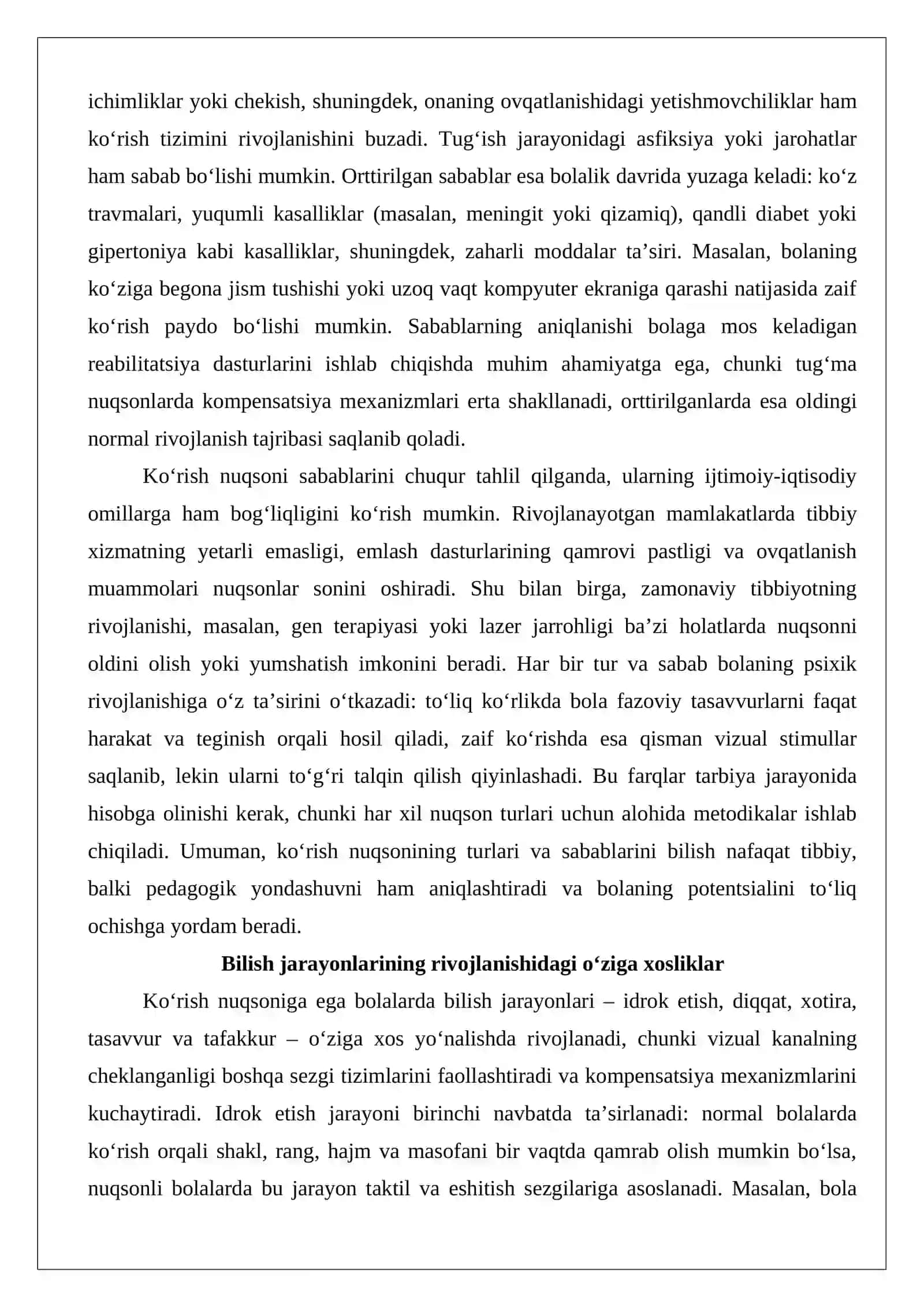 Ko‘rish nuqsoniga ega bolalar rivojlanishida korrektsiya va kompensatsiya 4