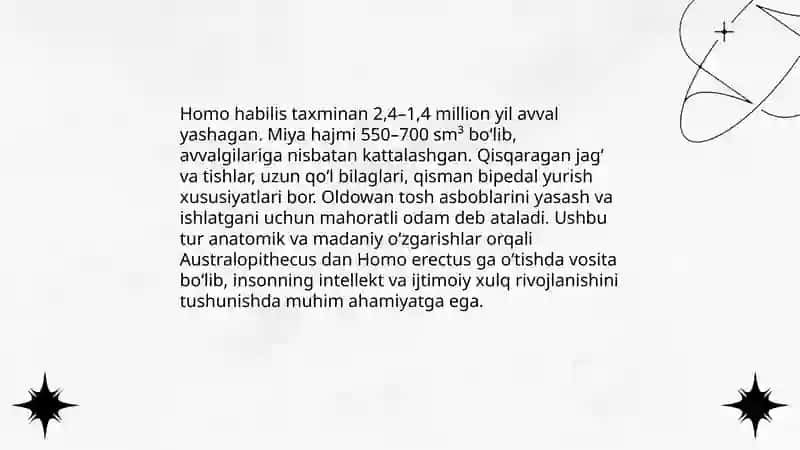 Eng qadimgi odamlar Homo turi 4
