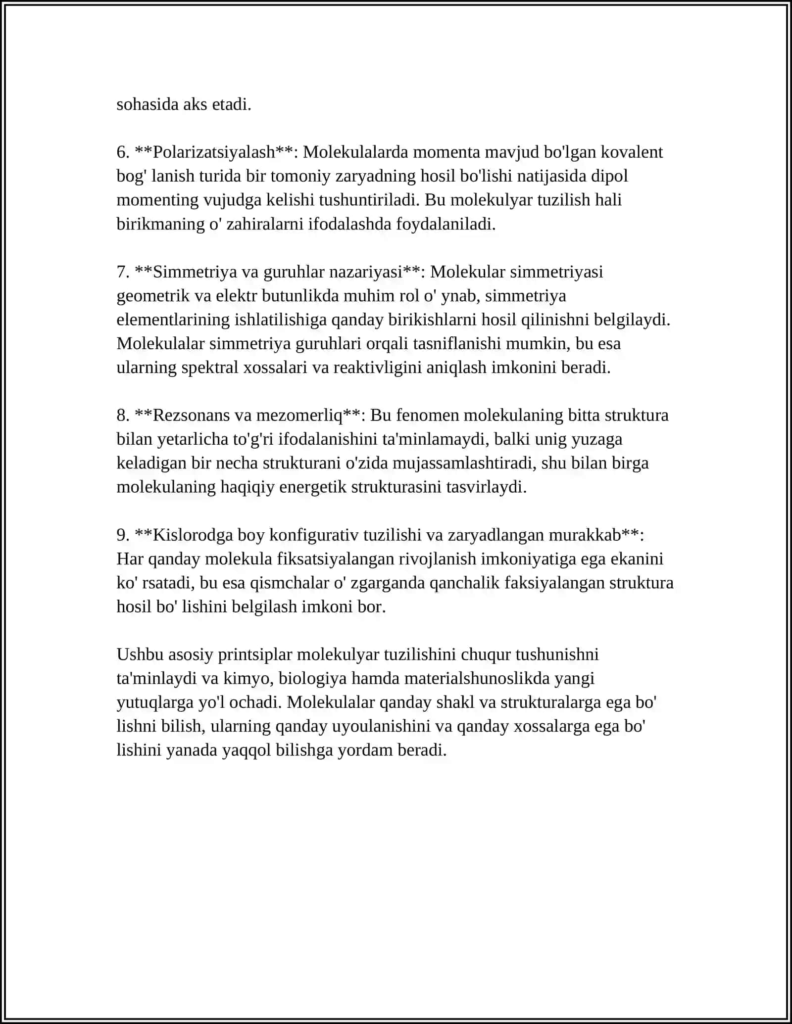 MODDALARNING MOLEKULYAR TUZILISHI 4