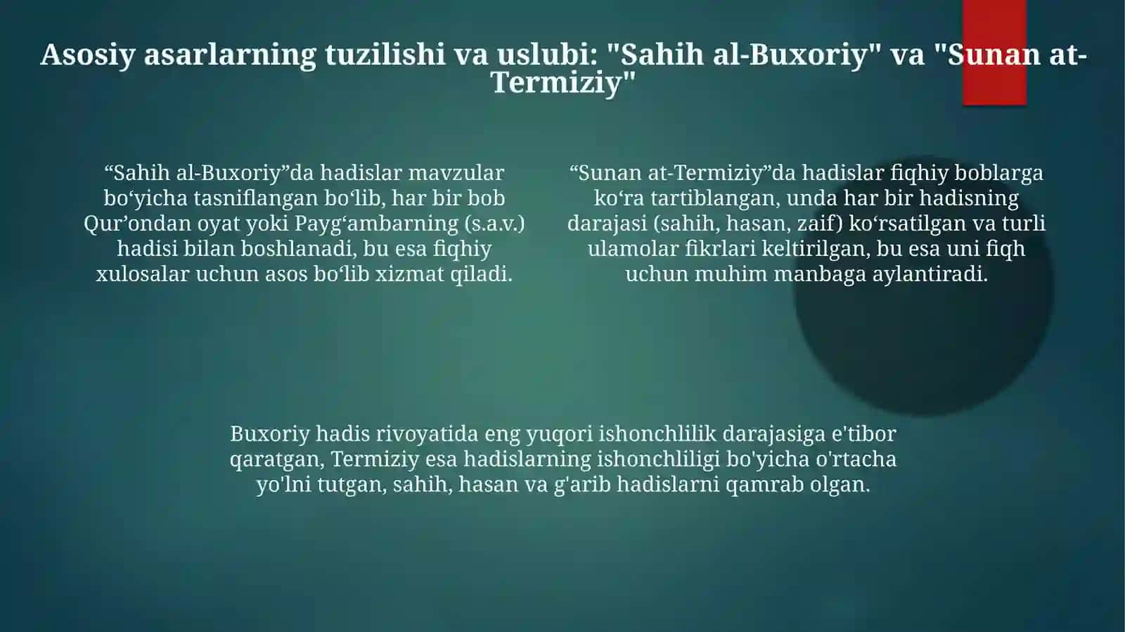 Imom Buxoriy va Imom Termiziyning hadis ilmiga qoshgan hissalarining qiyosiy tahlili 4