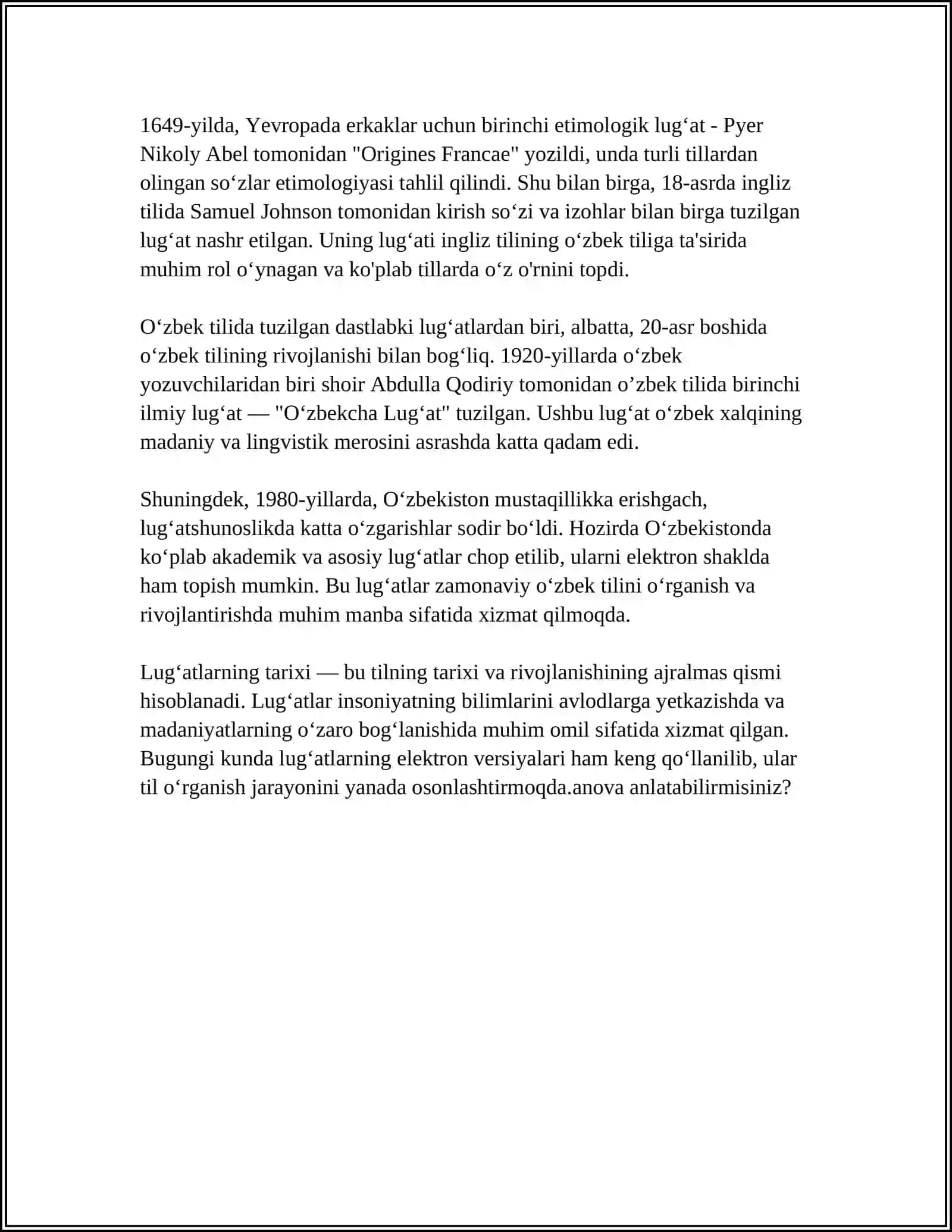 LEKSIKOGRAFIYA VA LUGʻAT TURLARI 4