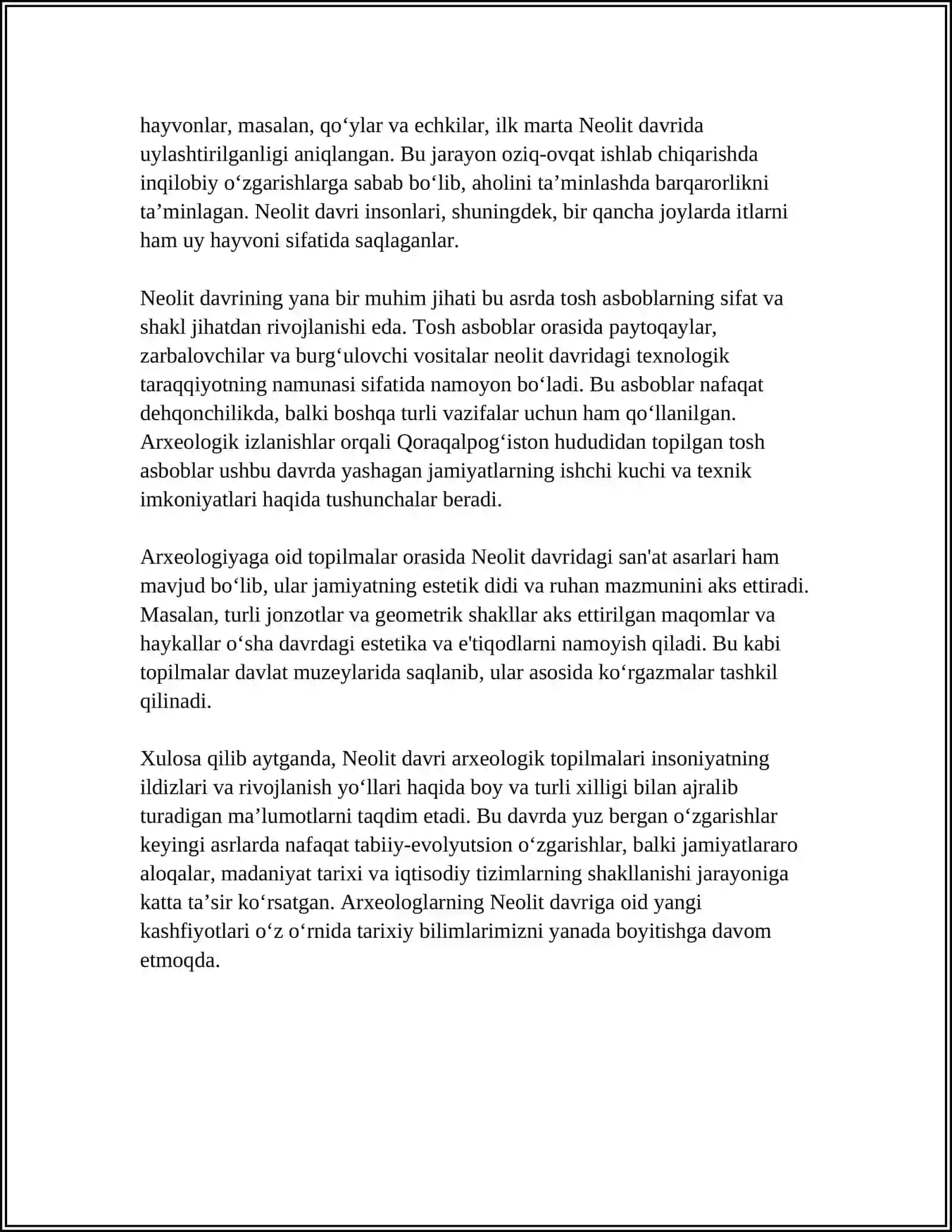 NEOLIT DAVRI TURAR JOY QOLDIQLARI 4
