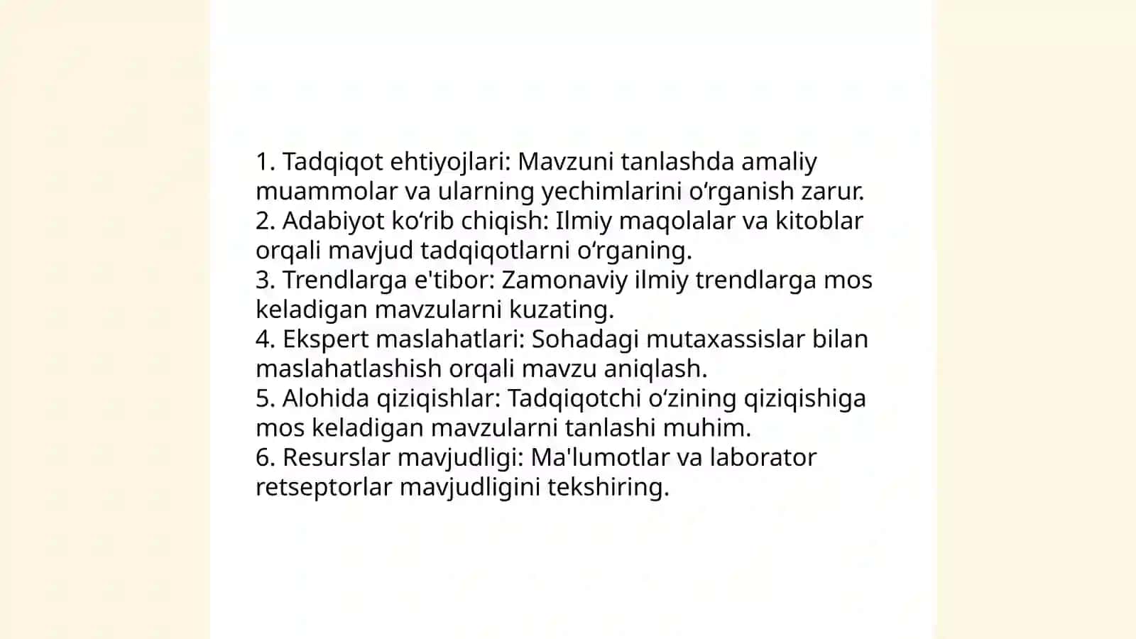 Magistrlik va PhD dissertatsiyalarini tayyorlasg metodologiyasi 4