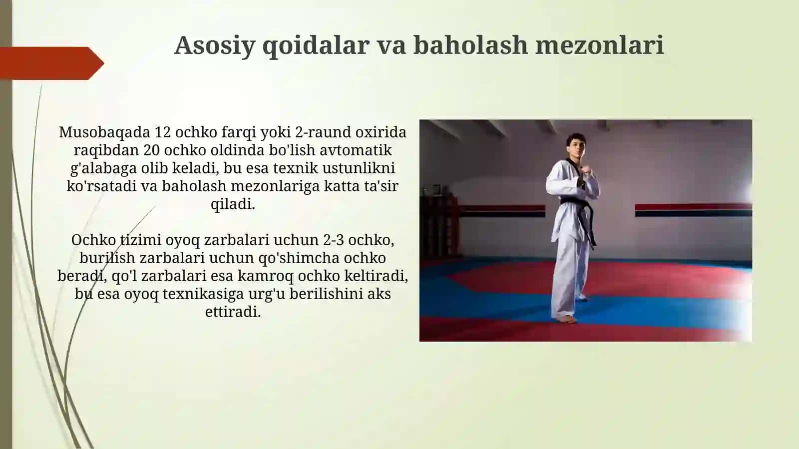Taekvondo WT taktikasi va umumiy tushuncha 4
