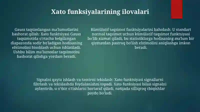 Xatolik Funksiyalari 4