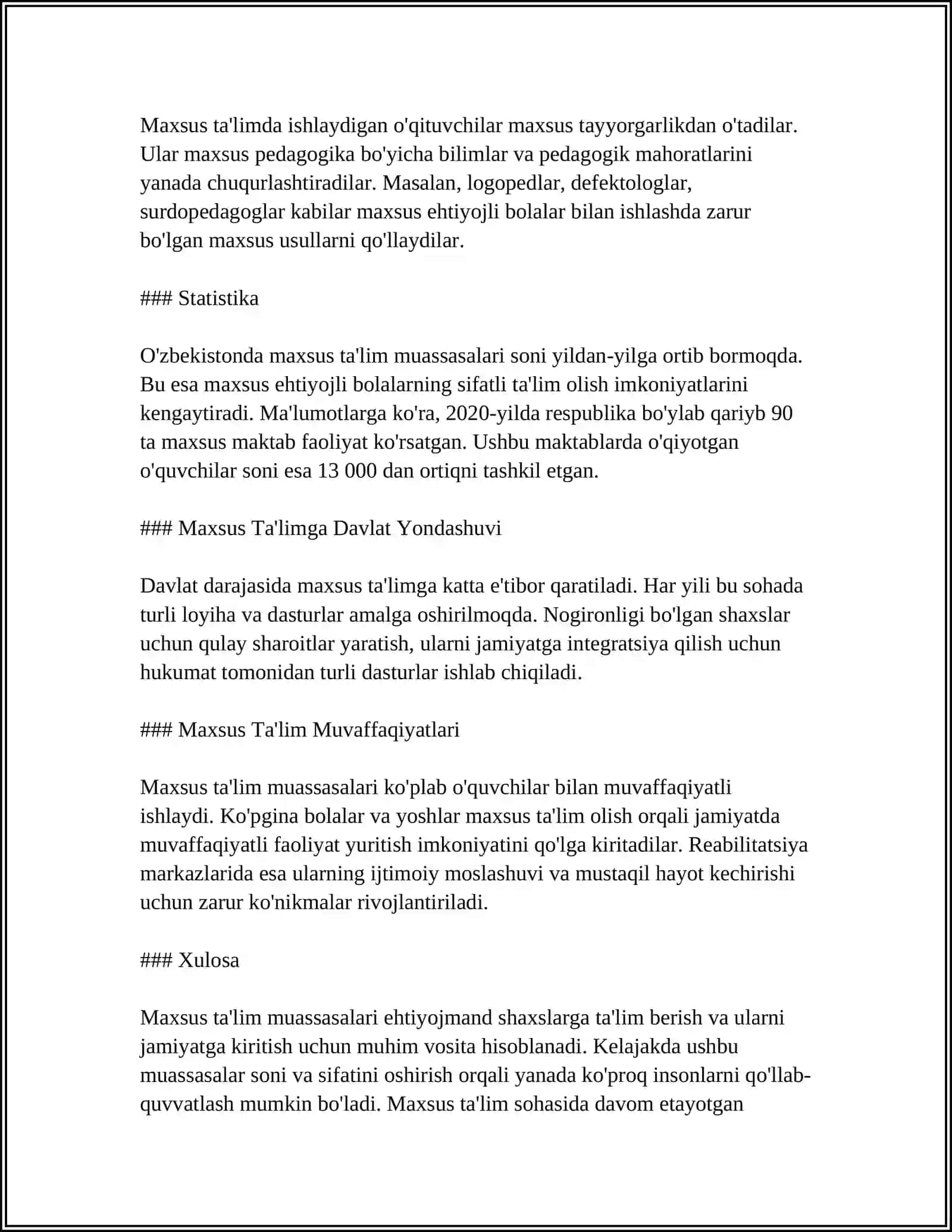 ESHITISHDA NUQSONI BÖLGAN BOLALARNI ÖQITISHNI TASHKIL ETISH SHAKLLARINI XILMA-XIL TURLARI HAR BIR TURINING TAVSIFNOMASI 4