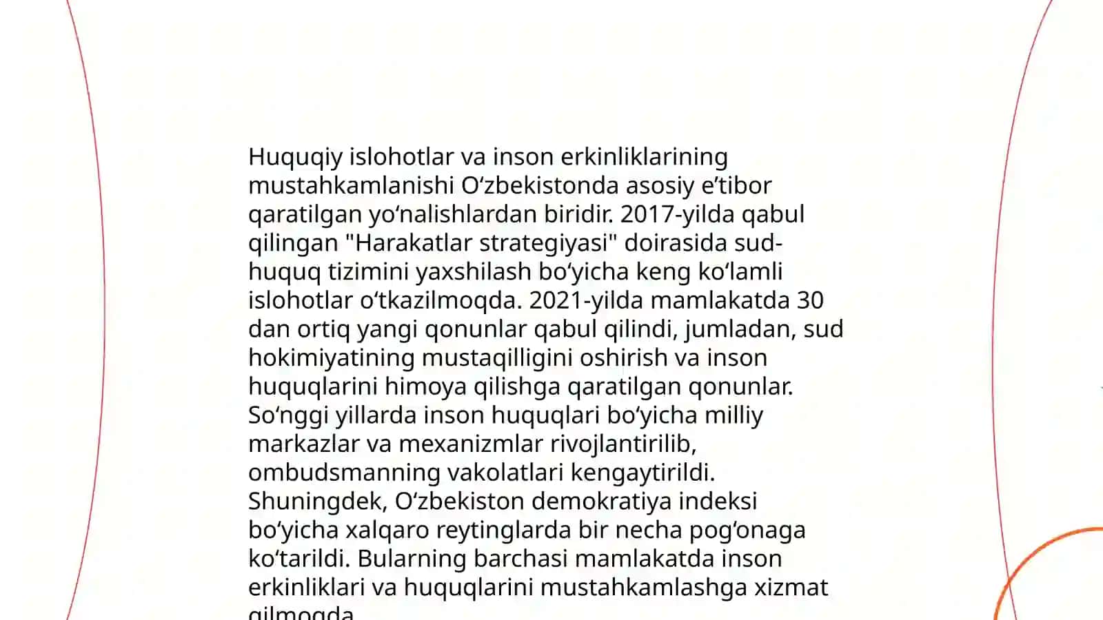 Yangi O'zbekistonda inson haq-huquqlari va erkinliklari kafolatining yaratilishi 4