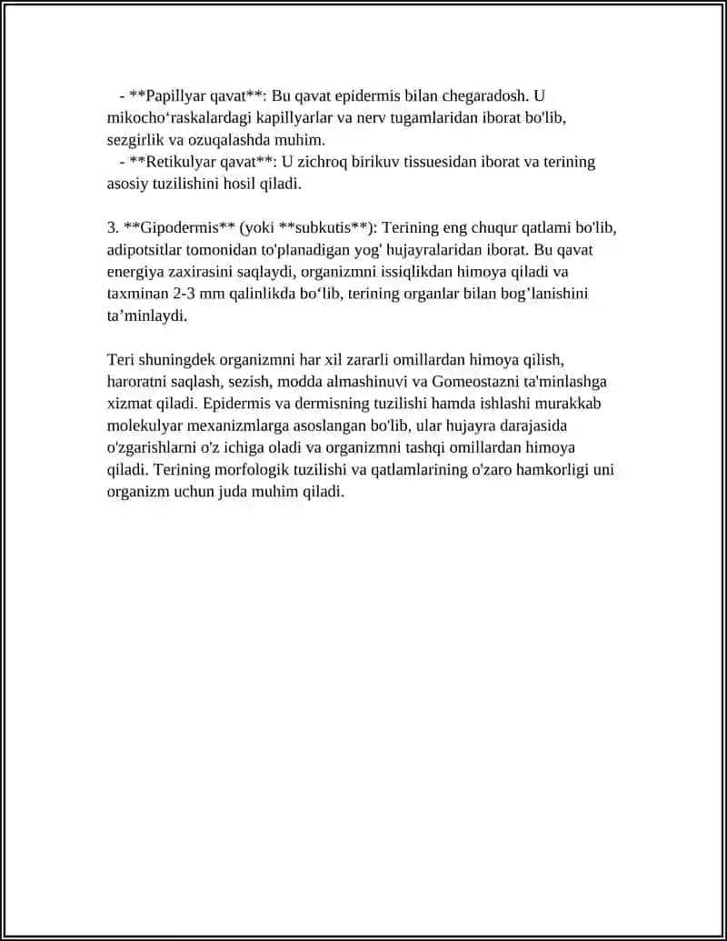 TERI VA UNING XOSILALARI. TERI TARAQQIYOTI VA MORFOFUNKSIONAL TAVSIFI 4