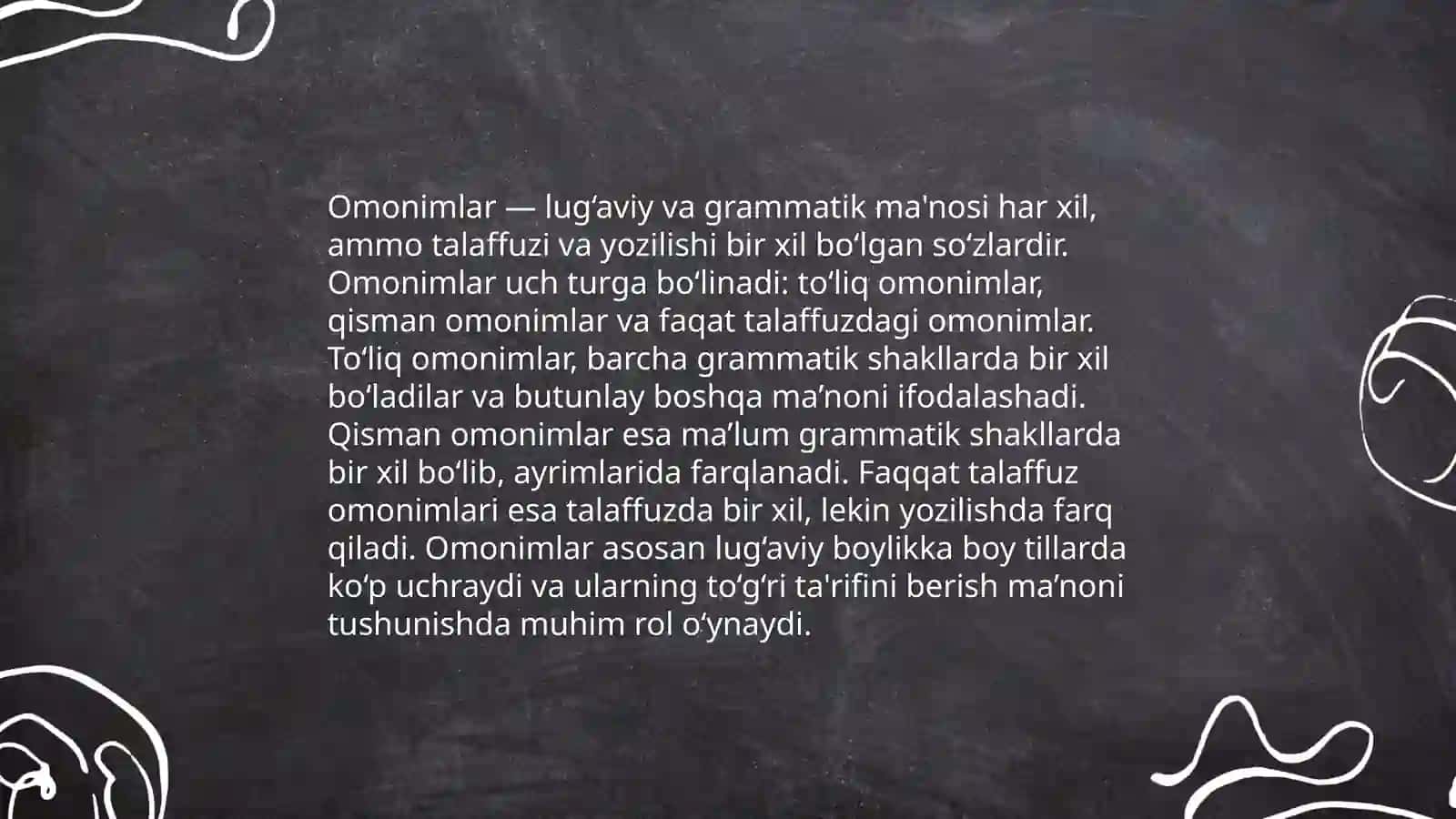 Omonimlar va Omoformalar Haqida 4