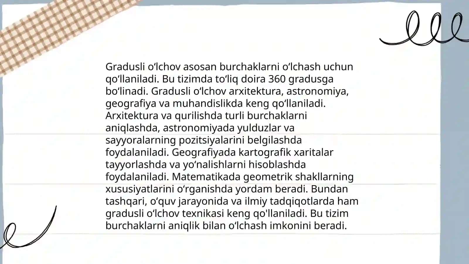 Burchak oʻlchov turlari 4